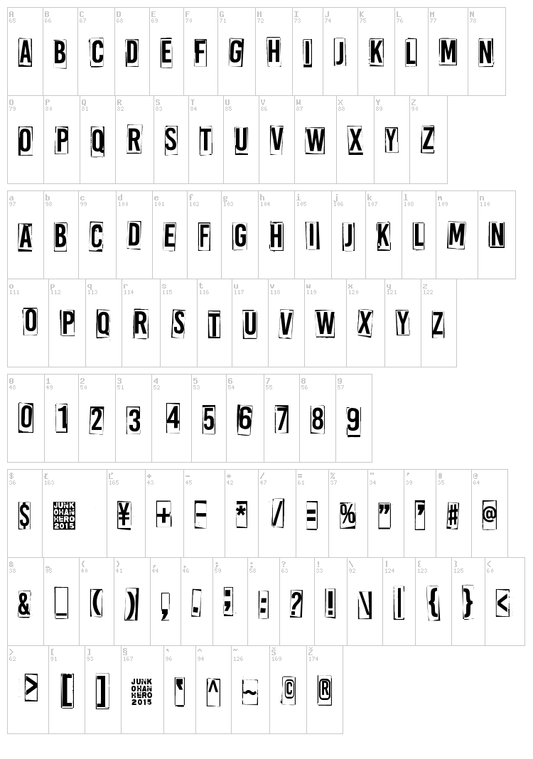 A Box For font map